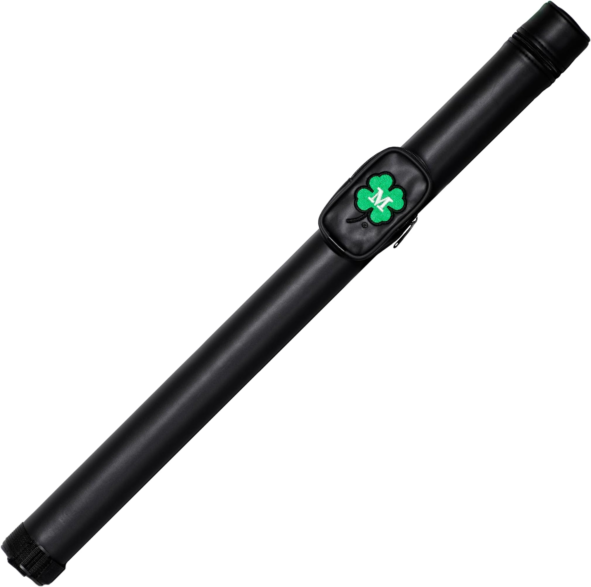 1x1 Hard Round Vinyl Pool/Billiard Cue Case - Black w/Clover