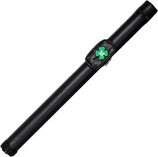 McDermott 1x1 Hard Round Vinyl Pool/Billiard Cue Case - Black w/Clover