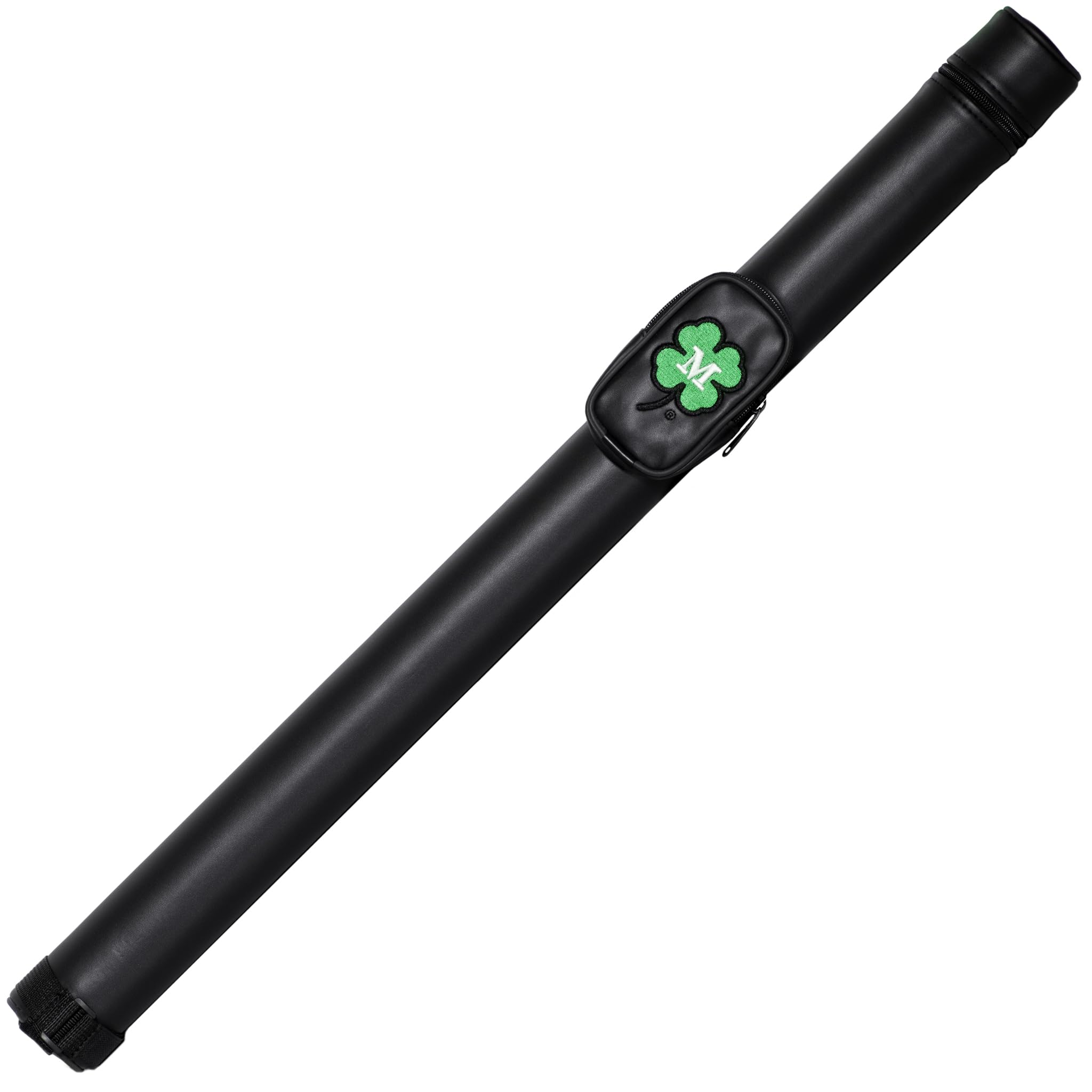 1x1 Hard Round Vinyl Pool/Billiard Cue Case - Black w/Clover