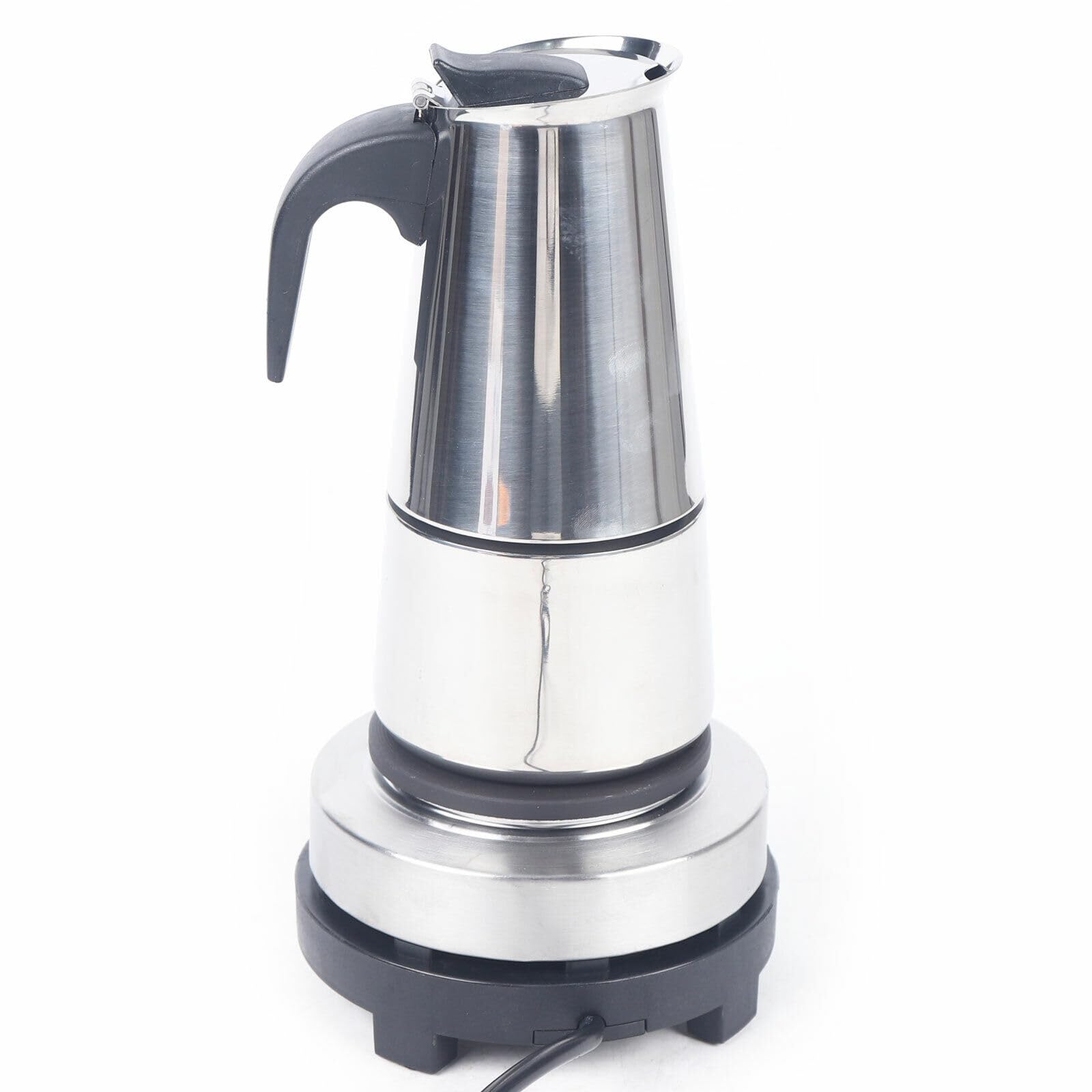 Máquina de café espresso, 6 tazas, cafetera eléctrica, acero inoxidable, 300 ml, olla de moca para los amantes del café