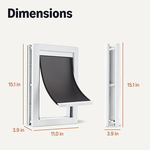 Miniatura 5 de Tienda Basics Puerta de plástico ajustable para perros y gatos, mediana, 10.5 x 15 x 3.9 pulgadas, blanco y gris