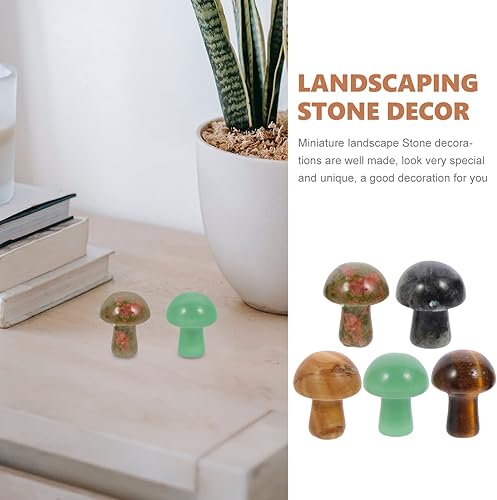 Miniatura 3 de Healifty Cristales en forma de corazón, 5 piezas, adorno de hongo de cristal, decoración de corazón, cristales caídos, piedras de cristal,