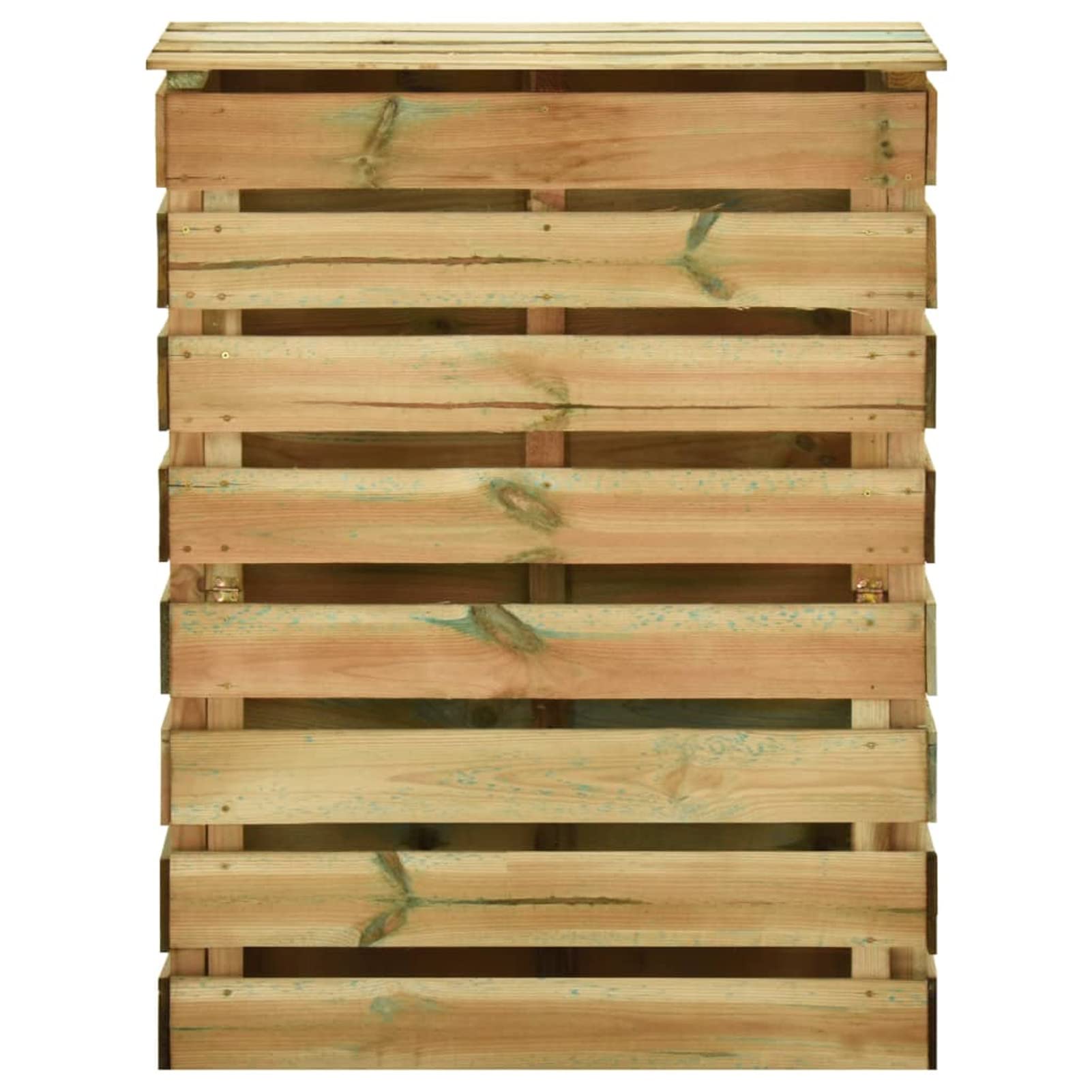 Gecheer Compostiera da Giardino a Doghe,Composter,Compostiera da Giardino Legno,Compostiere in Legno,Contenitore per Compost,Raccogli Rifiuti da Giardino,Foglie,Erbacce,3pz 80x50x100cm Pino Impregnato