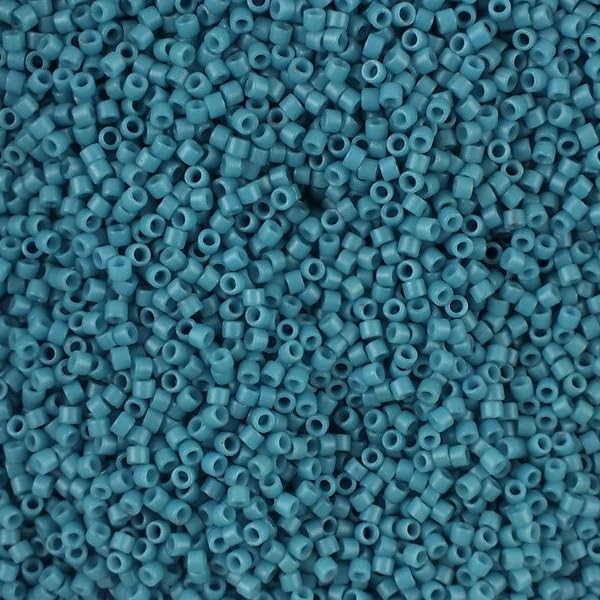 5 g Miyuki DELICA Seed Beads Rocailles, Size 11/0, Matte Transp Capri Blue (# DB0768), Japan, Glass