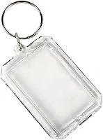 Porta-chaves de acrílico transparente - chaveiro de inserção de foto dupla face, suporte de encaixe de imagem, fotos, presente DIY ideal para lembranças e lembranças, molduras (7,6 x 5,6 cm)