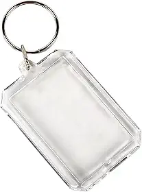 Porta-chaves de acrílico transparente - chaveiro de inserção de foto dupla face, suporte de encaixe de imagem, fotos, presente DIY ideal para lembranças e lembranças, molduras (7,6 x 5,6 cm)