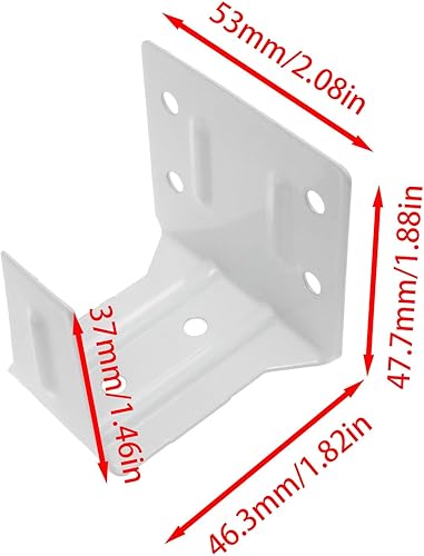 Miniatura 4 de VAKTOK 2 soportes de riel para persianas, mini soportes de persianas blancas, soportes de soporte central para instalación de persianas y persianas