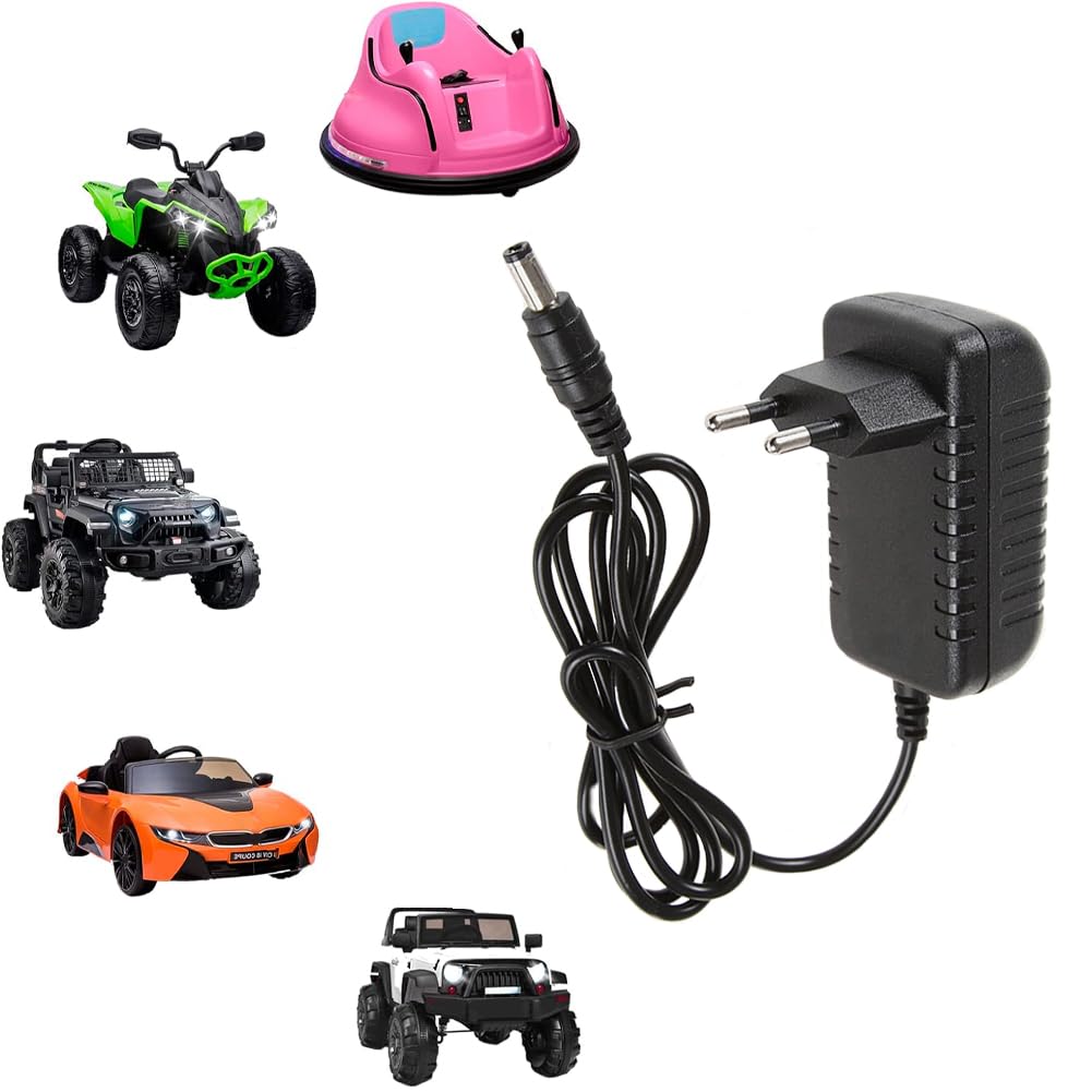 Hodaqe 12V/1A Charger for Kids Ride On Toys Car Variety of Electric Baby Ride Toy Battery Power Adapter for Electric Baby Carriage Ride Toy, Black