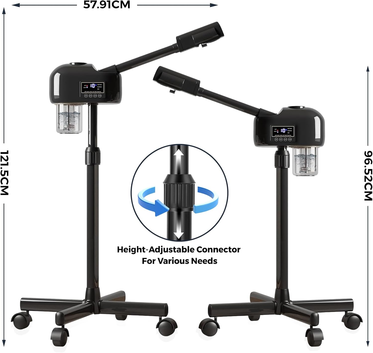 Facial Steamer for Estheticians, Timer Function & Hot Mist, Vaporizador Facial Steamer Professional On Wheels for Home Use & Spa Salon Skin Cleasning