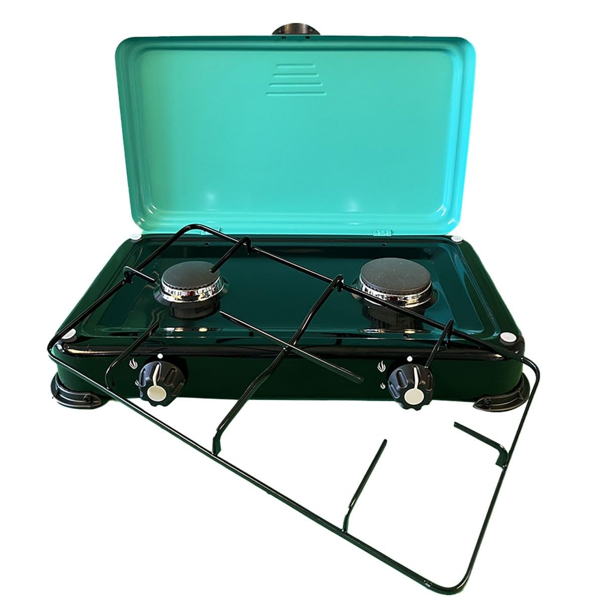 INTEC - Réchaud à gaz 2 feux 3200W Brûleurs et Grille en fonte amovibles - Plaque de Cuisson 2 feux GOLD II