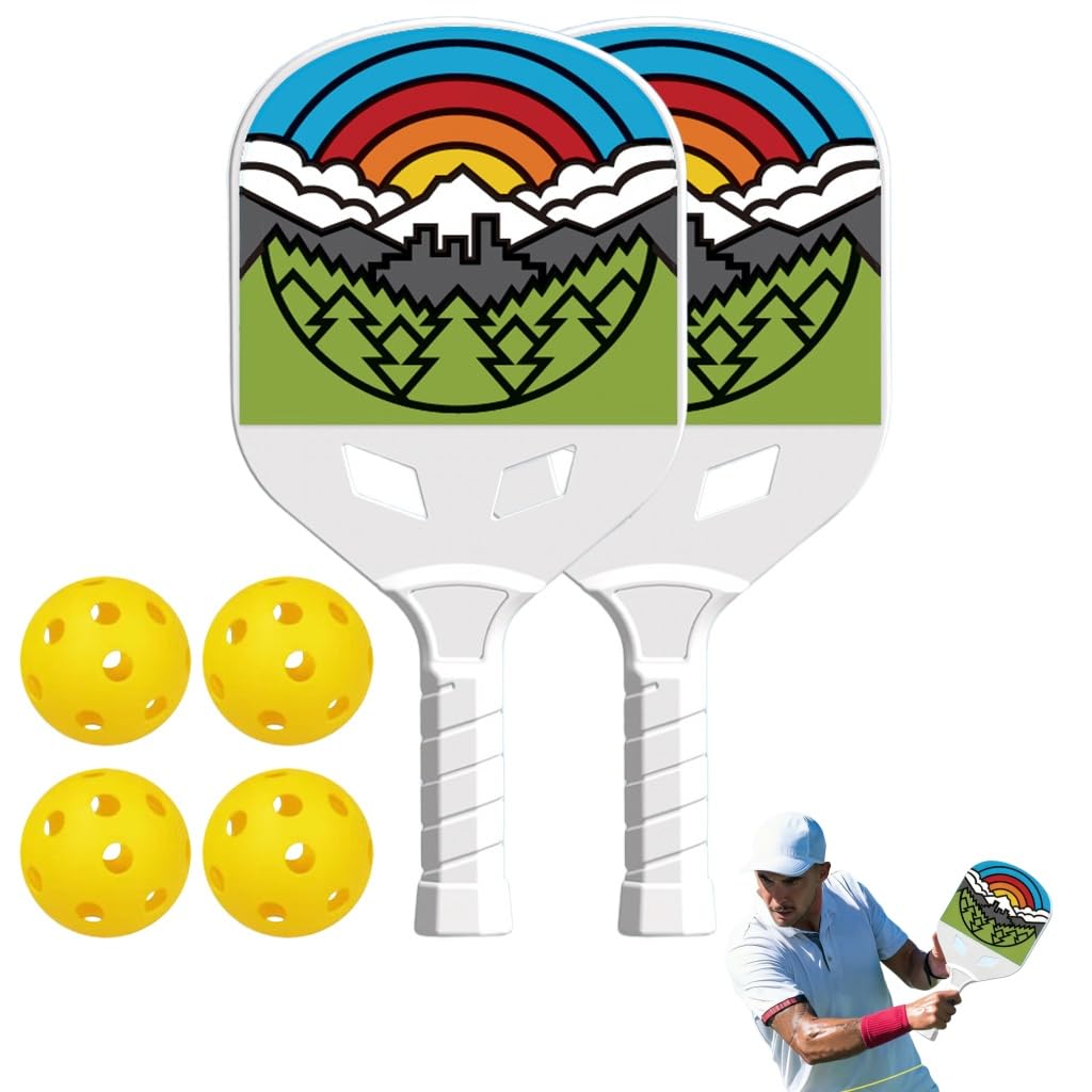 Proberos® Professional Pickleball Paddle Set with 4 Balls, Non-Slip Grip, Durable Pickleball Paddle, Lightweight Design Rackets, Outdoor Backyard Sport Game Set, Family Beginner Friendly