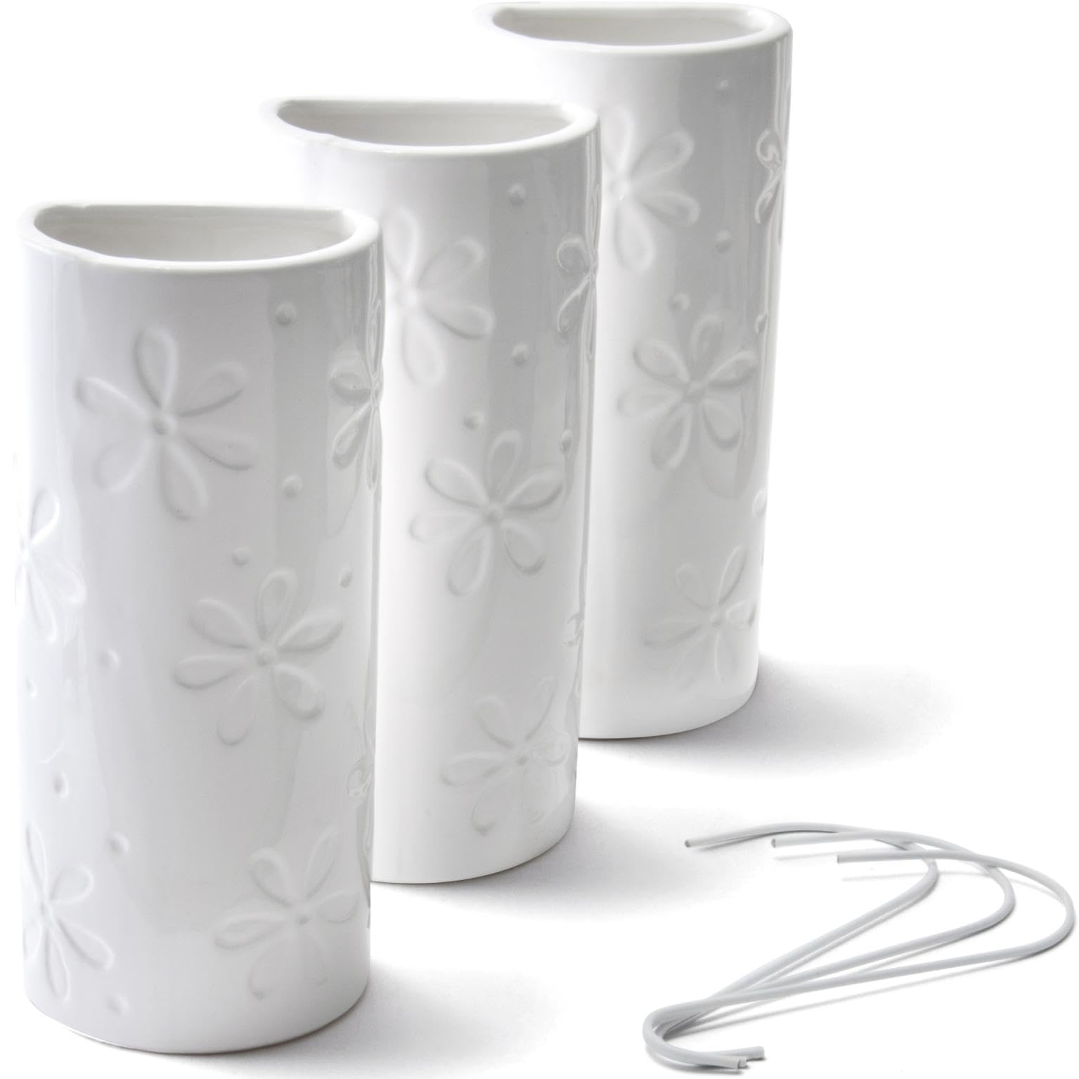Lot de 3 humidificateurs d’air pour le radiateur - En céramique - Motif floral