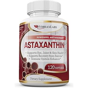 Astaxanthin 10mg Supplement/Best Pure Antioxidant from Microalgae, Helps Skin Care & Eye, Arthritic Joints, Healthy…