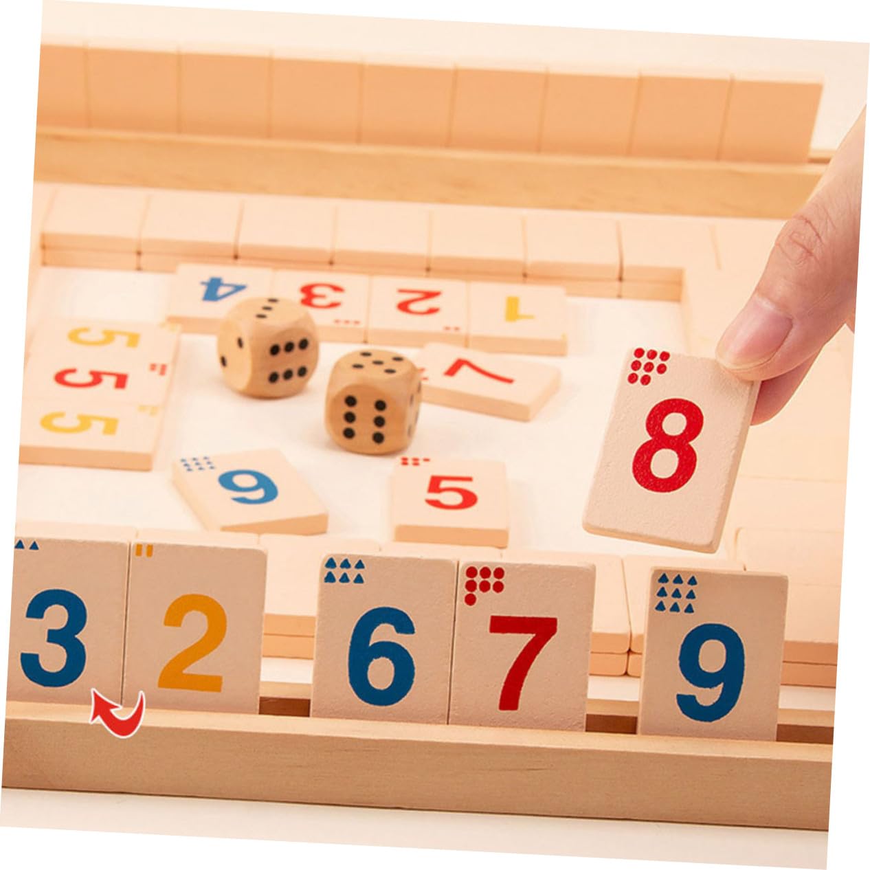 TOYANDONA Jeu de Société en Bois Fermez la Boîte Jeu de Dés Interactif et Divertissant pour Soirées en Famille ou Entre Amis Bar Club