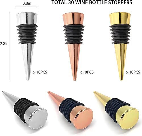 Miniatura 8 de Juego de 10 tapones de vino con accesorios de ajuste de tornillo para moldes de resina, juego de tapones de botella para bodas, fiestas de vino,