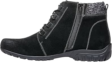 Propet Womens Delaney Round Toe Lace Up Casual Boots Ankle Low Heel 1-2" - Brown