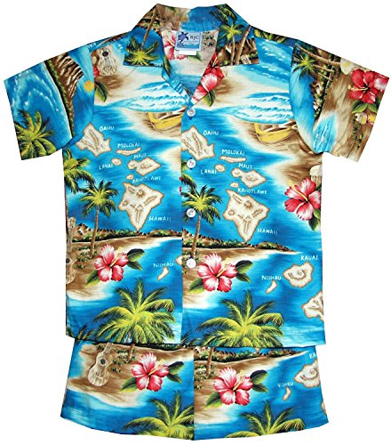 RJC Boys Hibiscus Hawaiian Island 2pc Cabana Set