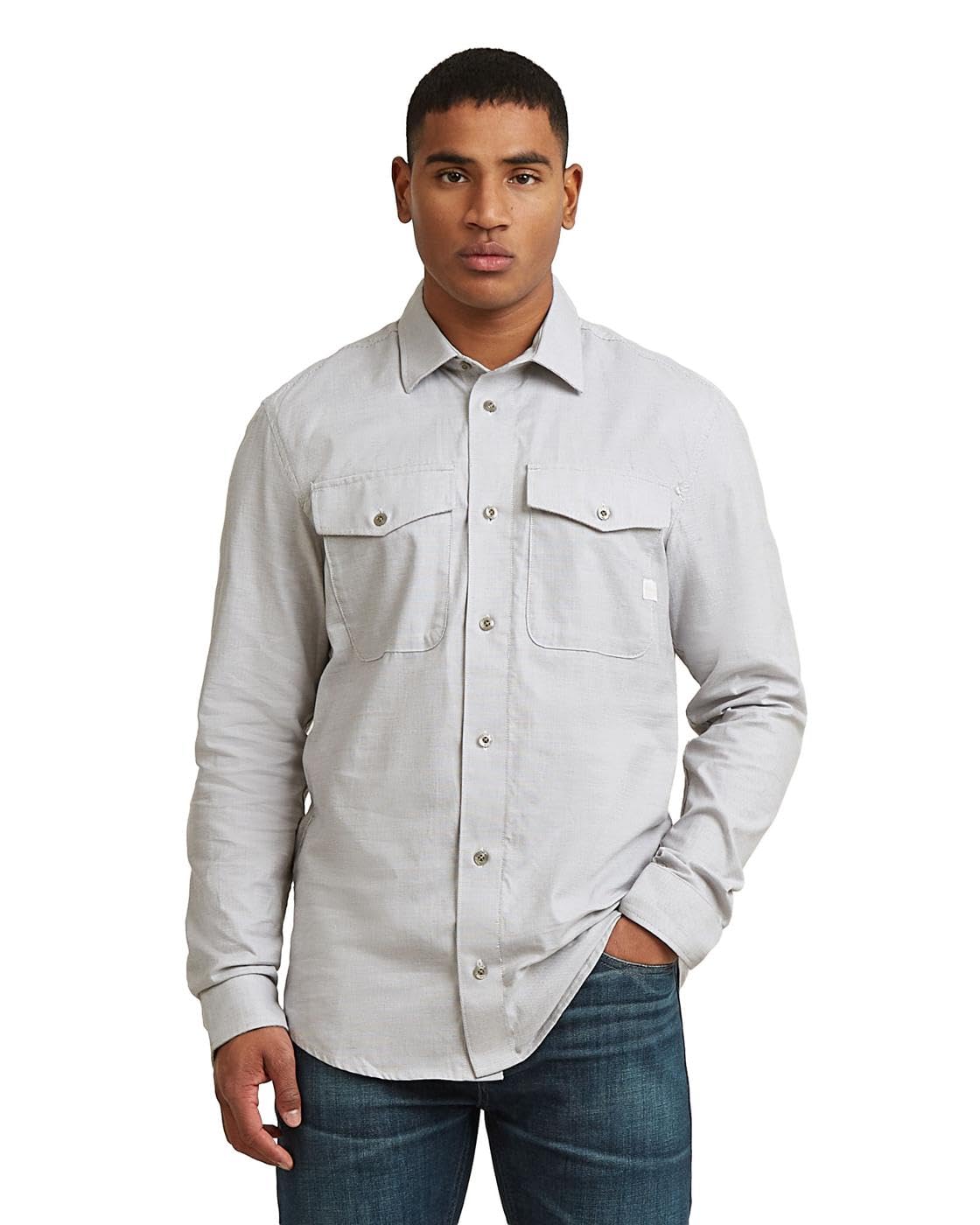 G-Star Men's Marine Slim Long Sleeve Shirt, Size: L, Color Multicolor