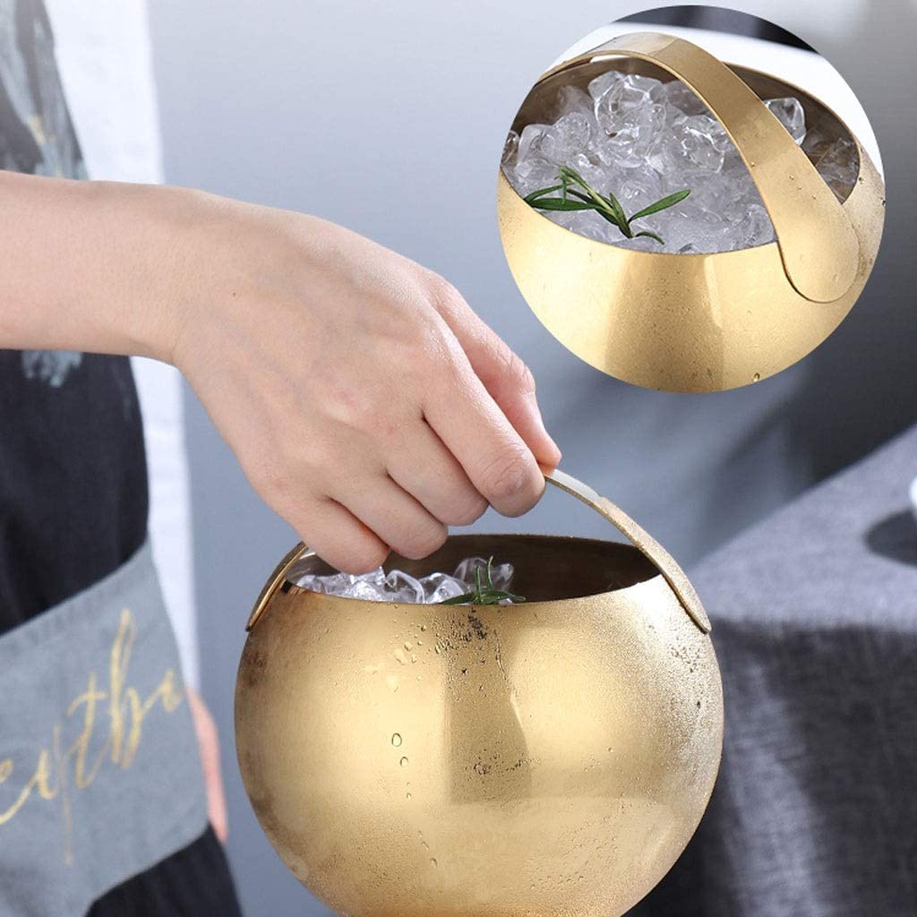 Cubo de hielo de acero inoxidable para vino y champán, 2 L, enfriador duradero y elegante para fiestas y eventos
