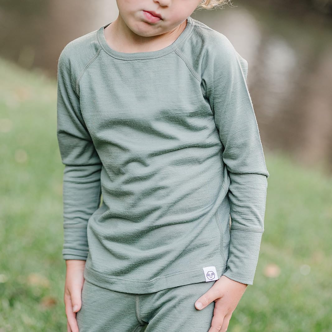 Woolino Merino Wool Base Layer for Kids - Super Soft Kids Long Sleeve Thermal Top - All Natural Base Layer Shirt - Image 2