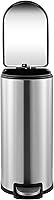 Vista 26 de happimess HPM1009C Roland Mini 2.6-Gallon Step-Open Trash Can with Soft-Close Lid, Modern, Minimalistic, Fingerprint Proof for Home, Kitchen, White