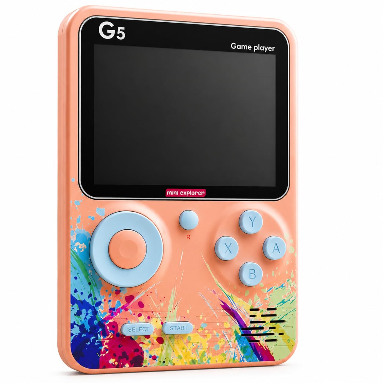 MiniExplorer G5 Handheld Game Console for Kids | Retro Gaming Device with 3.0 Inch HD Screen | 500 Built-in Classic Games | AV Output | Portable Video Game Player for Boys & Girls | Multicolour