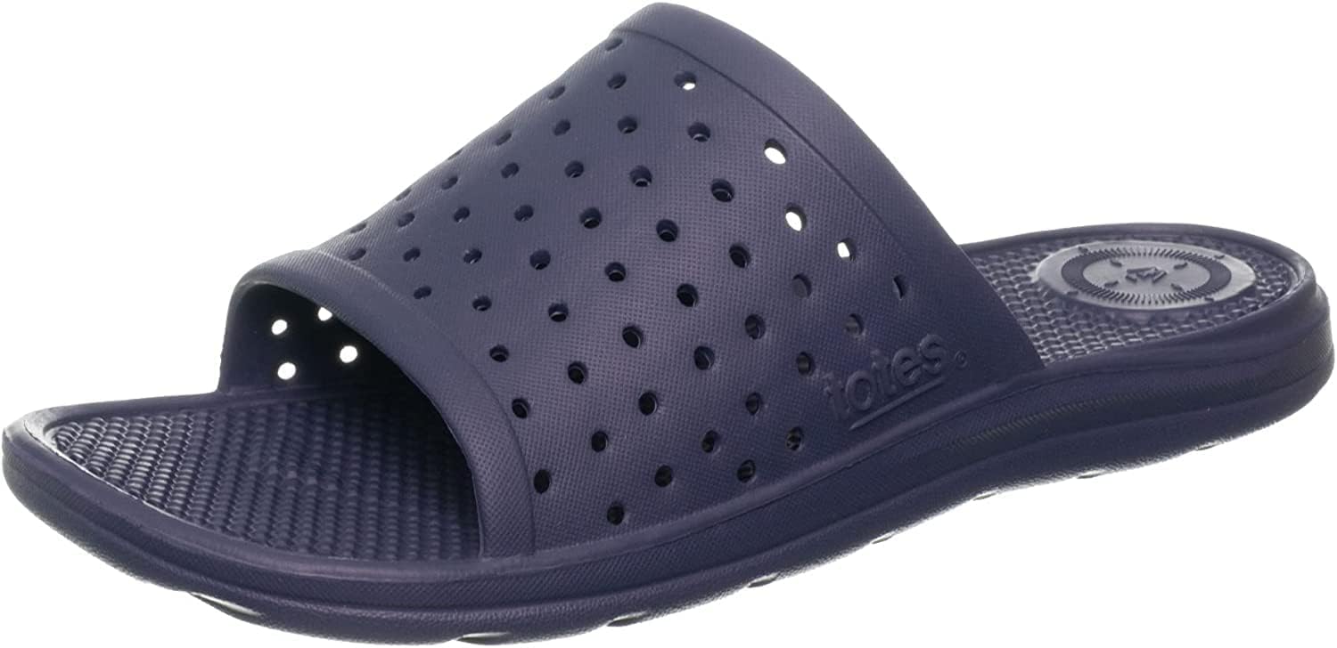 totes Solbounce Women's Slide Sandals, Breathable Upper With All-Day Support And A Soft Lightweight Springy Textured Footbed