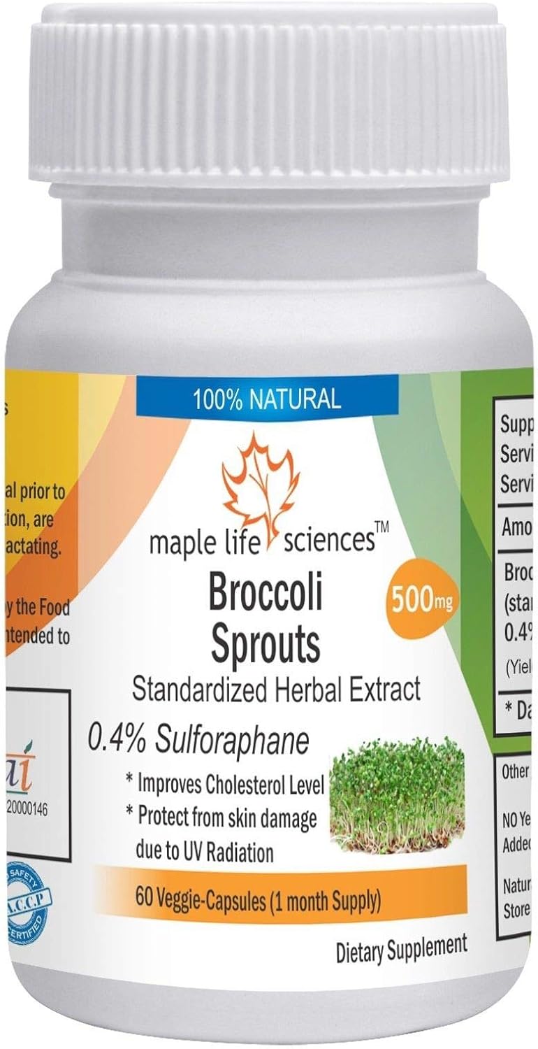 Broccoli Sprouts 201 Extract 500mg 60 Vegan Capsules Improves