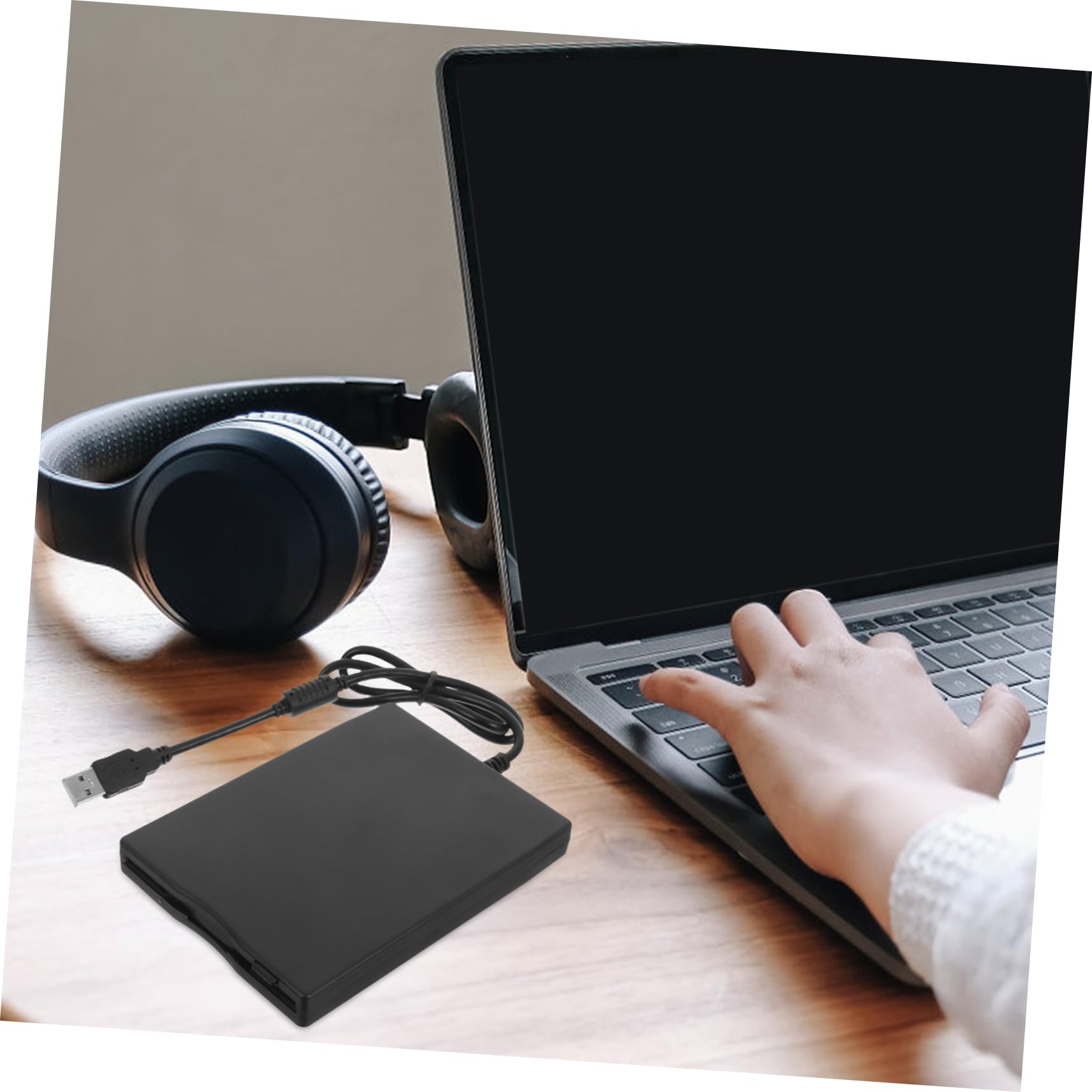 Mipcase Lettore Floppy Disk Esterno USB 2.0 Portatile, Compatibile con Sistemi Operativi, per Computer Portatile e Desktop, Nero Abs