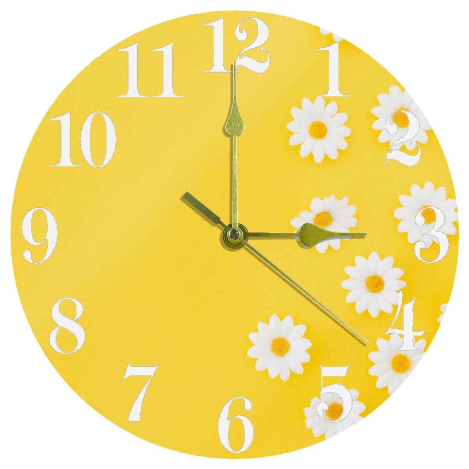 Horloge murale ronde à quartz 25,4 cm à pile pour décoration salon et école