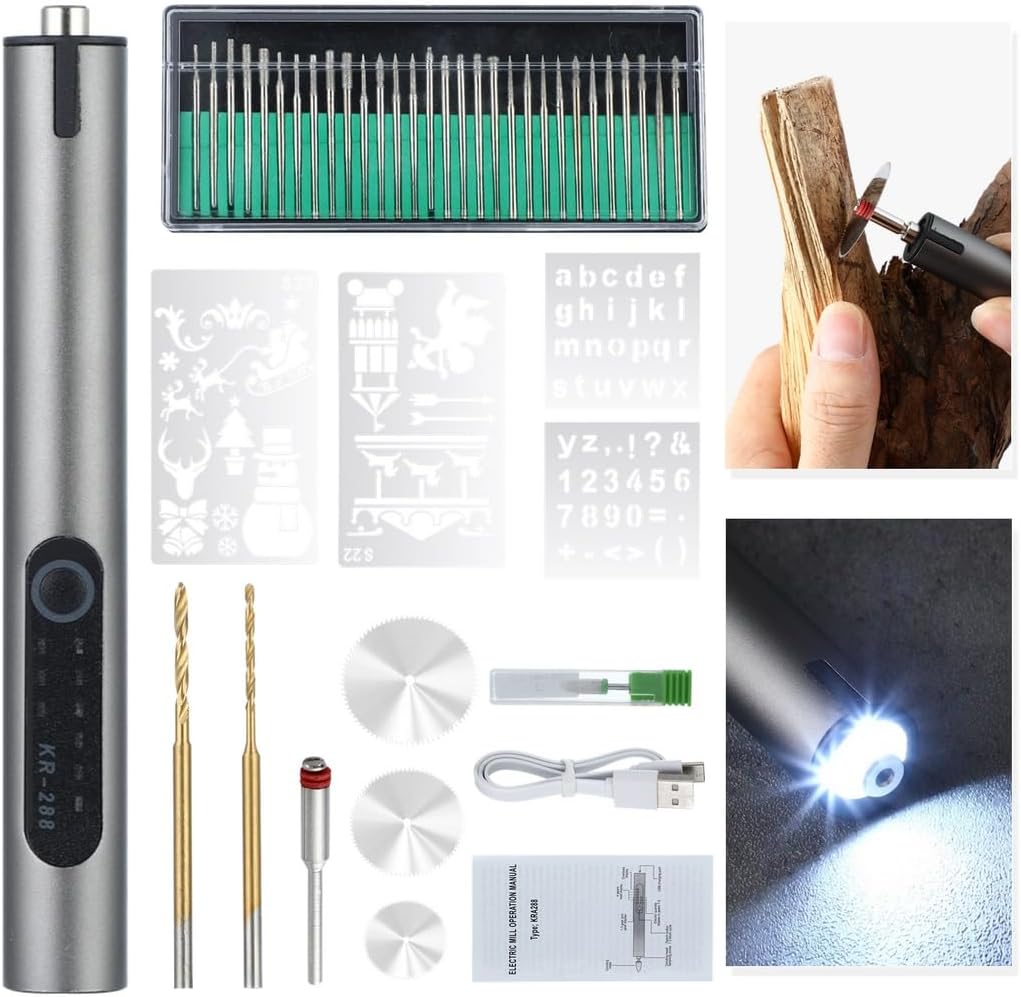 Portable Electric Grinder, Cordless Mini Tool With 37 Pcs Accessories, Carving Small Items, Handheld Power Carver For Drilling, Polishing, Grinding, Jewelry Making, Metal, Stone, Plastic