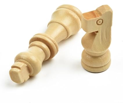 32pcs Hand Carved Wooden Pieces Set, 65mm Size, Portable Travel Game Tokens for Kids Adults, Classic Board Game Replacement Parts