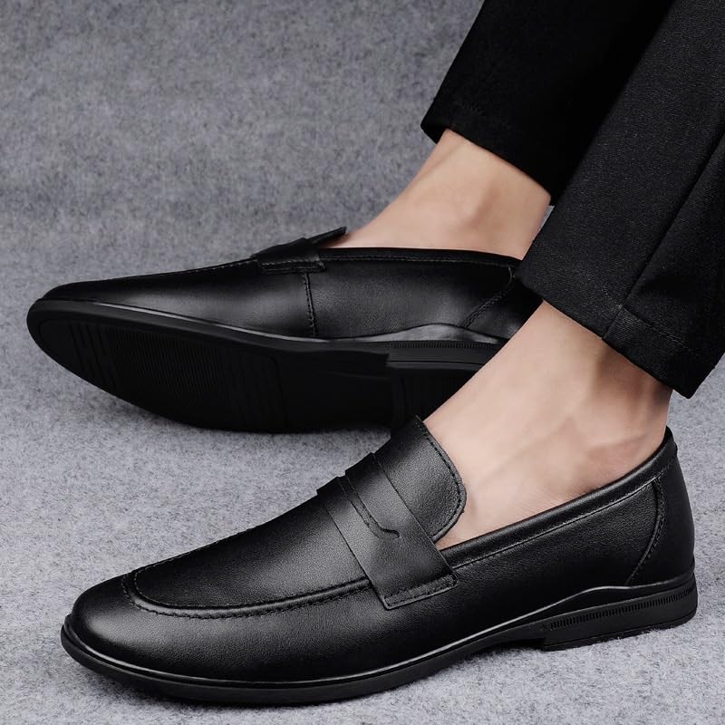 Men's Dress Oxford Pu Leather Tuxedo Slip-on Breathable Prom Wedding Anti-Slip Rubber Sole Casual Loafers2