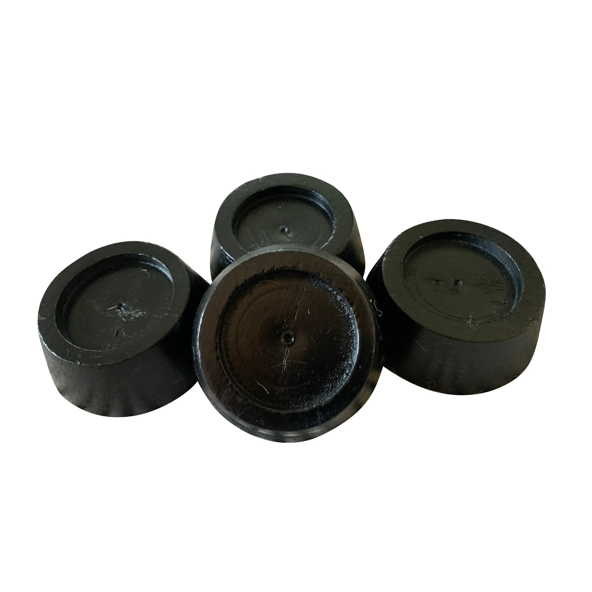 Walnut Wood Furniture Risers - 1 Inch Height, 4 Risers, Black - Premium Bed Risers for Cleaning and Convenience - Table Risers, Sofa Riser, Desk Riser for Home, Office