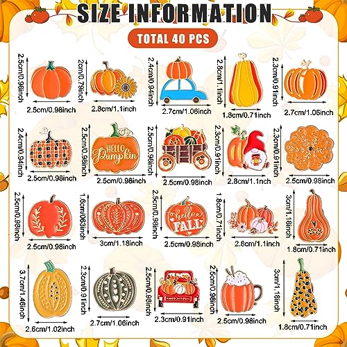 Image of Giegxin 40 Pcs Thanksgiving Pumpkin Pins for Backpacks Cute Sunflowers Fall Spice Lapel Pins Autumn Holiday Seasonal Brooch for Clothes Bags Accessories Gifts