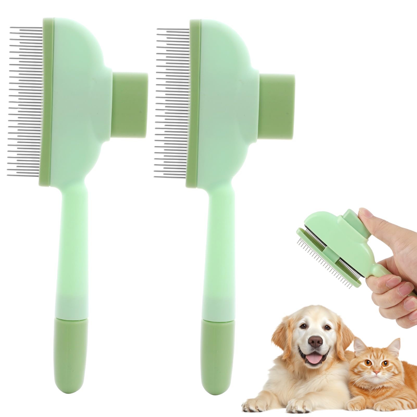 Brosse pour Chat avec Dents arrondies en métal pour Un Entretien en Douceur, Peigne Puces Chat et Peigne Anti Puces pour Chat, pour Toilettage Doux de Brosse Chat Poil Court