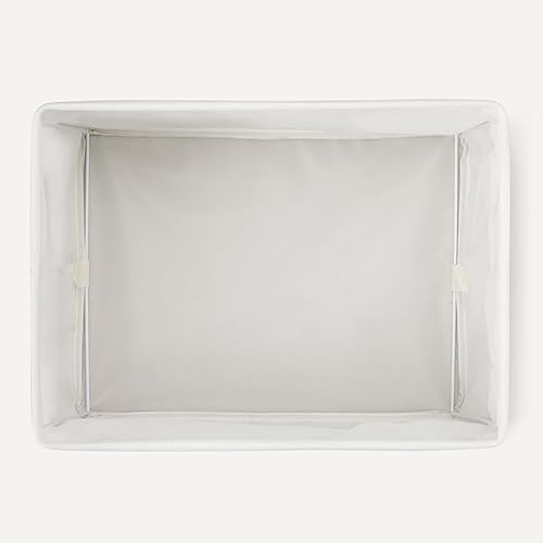 Miniatura 4 de Tienda Basics Contenedores de almacenamiento plegables con asas de cuero, carbón, grandes, paquete de 3