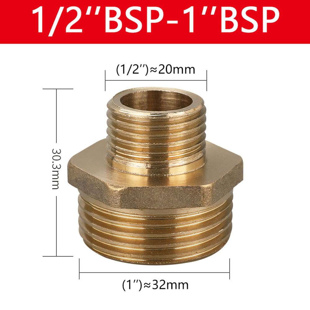 Raccordo esagonale in ottone per tubi da 1/8" 1/4" 3/8" 1/2" 3/4" 1" Adattatore con filettatura maschio BSP