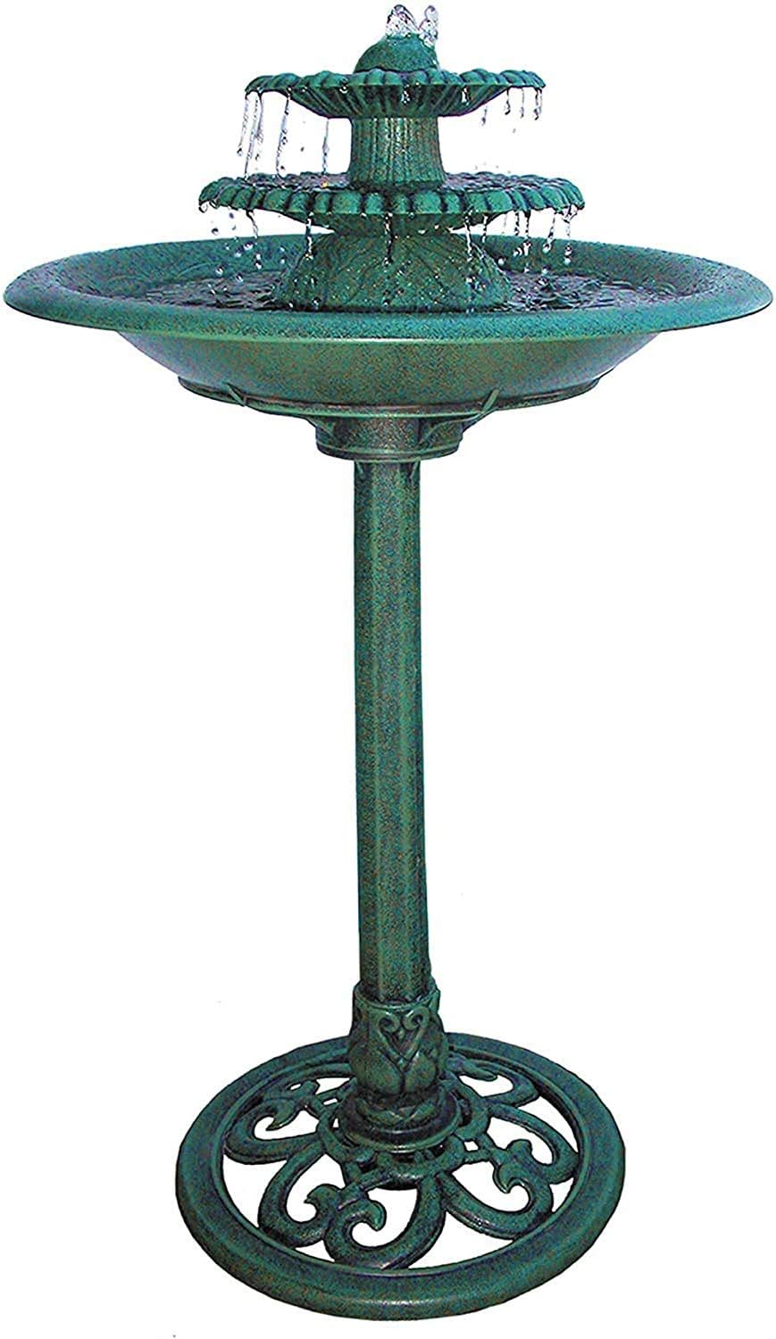 Apontus 3 Tier Fountain Garden Decor Pedestal Outdoor Bird Bath Water Fountain W/Pump