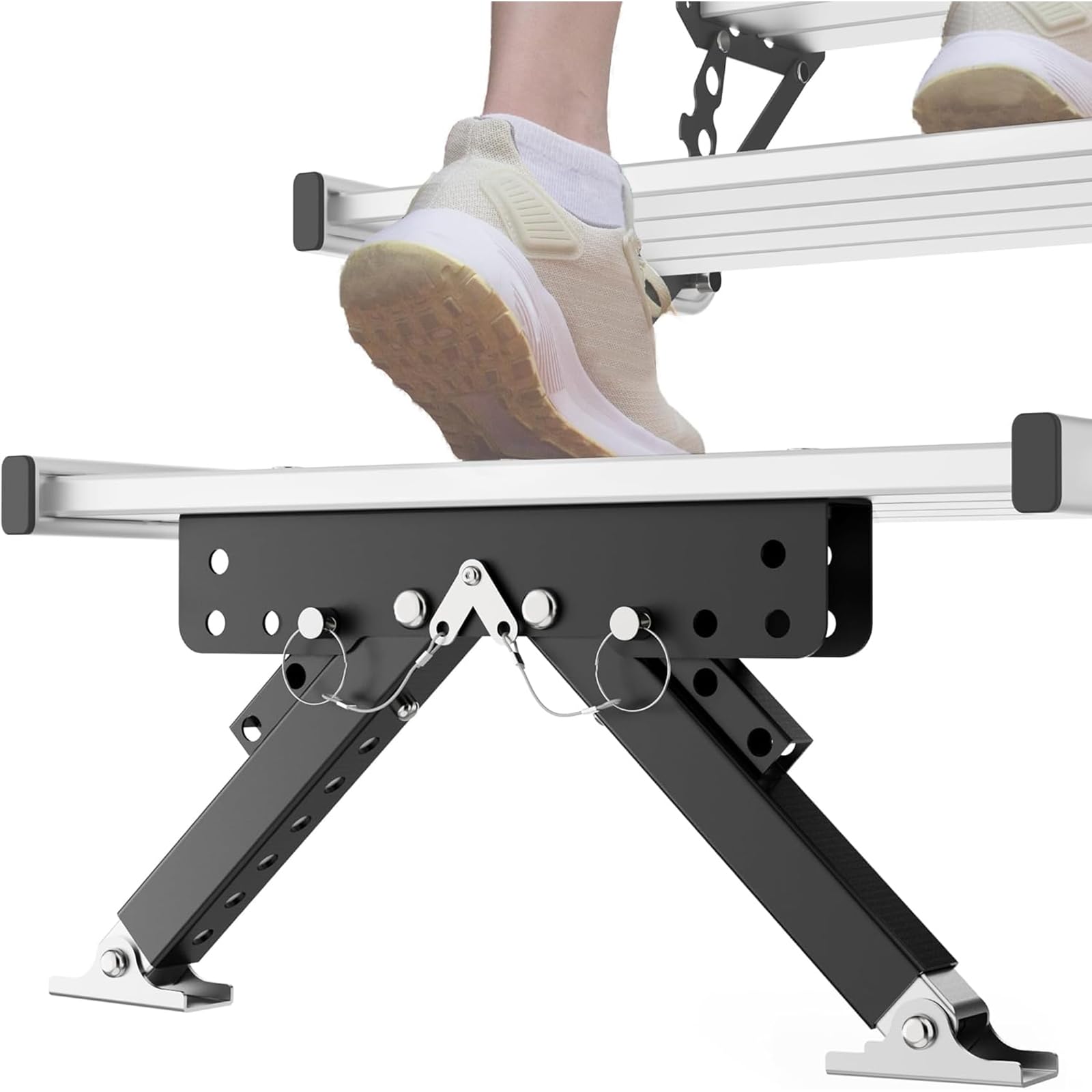 Zestaw stabilizatora krokowego do kampera, regulowany, stabilny stabilizator wjazdu, akcesoria do przyczep podróżnych, kamperów i kamperów, maksymalna nośność 100 kg