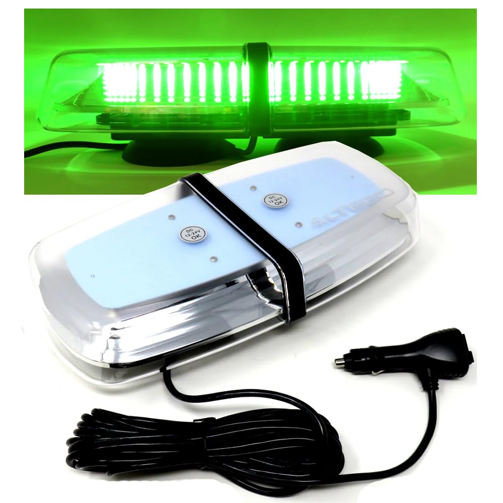 ALTEED(アルティード) LED回転灯パトランプ 緑色発光 高照度SMD5730×72発 反射ミラーボディ多重発光視覚 フラッシュライト 12V24V自動車兼用