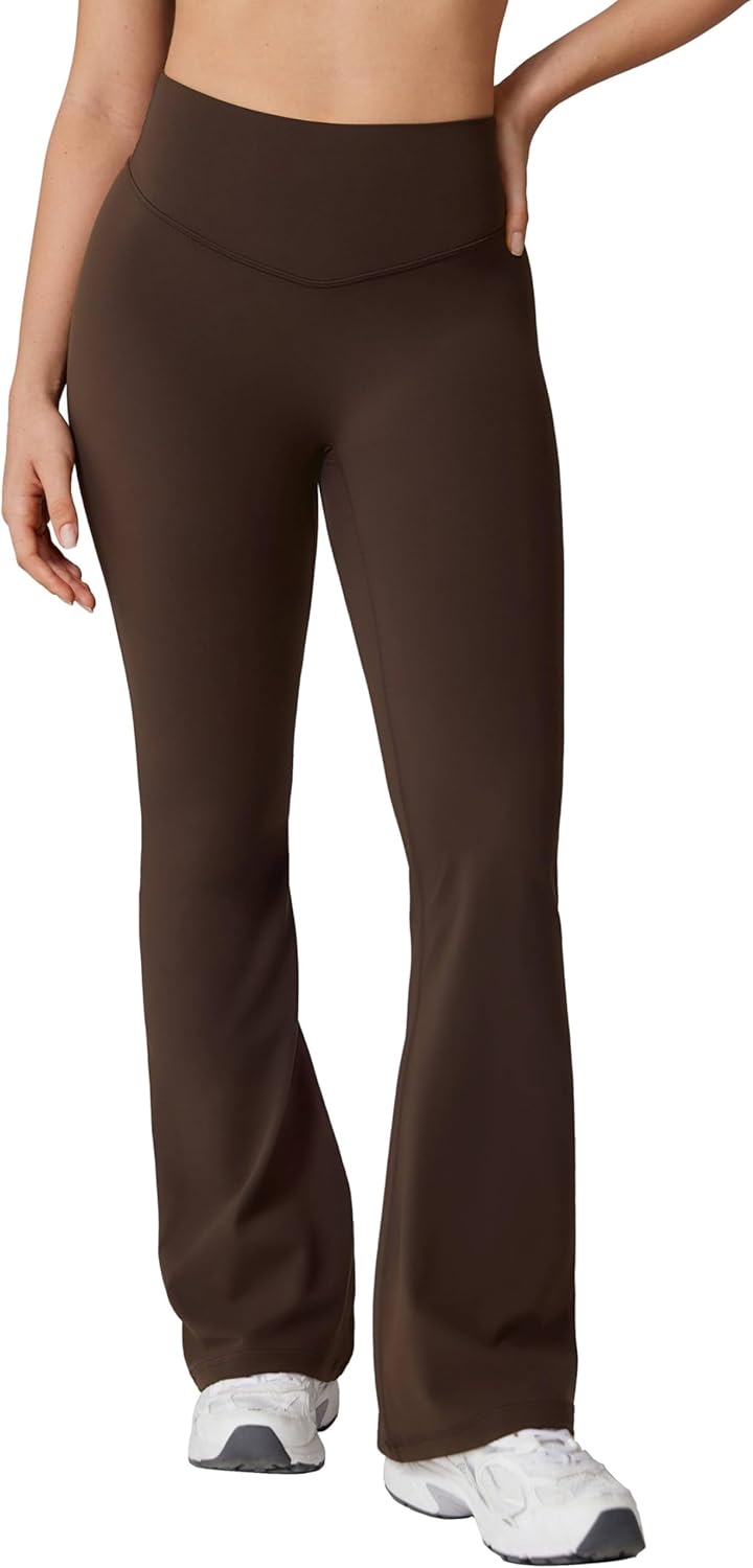 Hugcurve No Front Seam High Waisted Flare Leggings for Women Bootcut Yoga Pants Buttery Soft - 29.5''/31.5''/33.5''