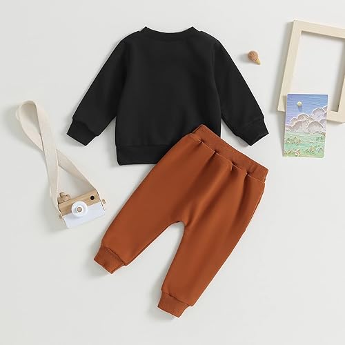 Miniatura 3 de YINGISFITM Conjunto de sudadera de manga larga con cuello redondo y pantalones para niños pequeños, para otoño e invierno