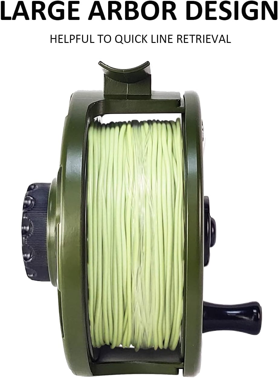 Aventik HVCE Graphite Fly Reel Center Drag System Classic III Graphite 3/4, 5/6, 7/8wt Large Arbor Freshwater Fly Fishing Reels