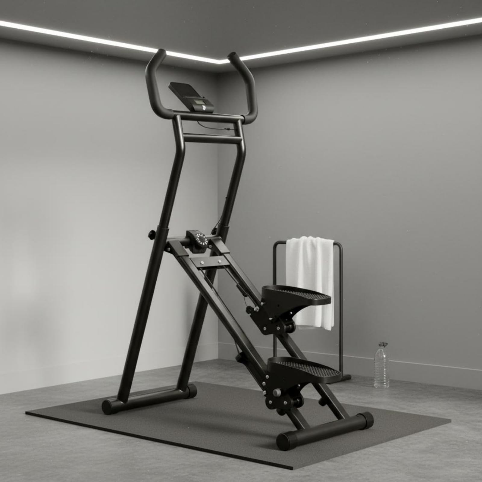 Milageto Saliscale Fitness Domestico Salvaspazio Stepper Verticale Regolabile Struttura Robusta Stepper Display Display Digitale per Casa
