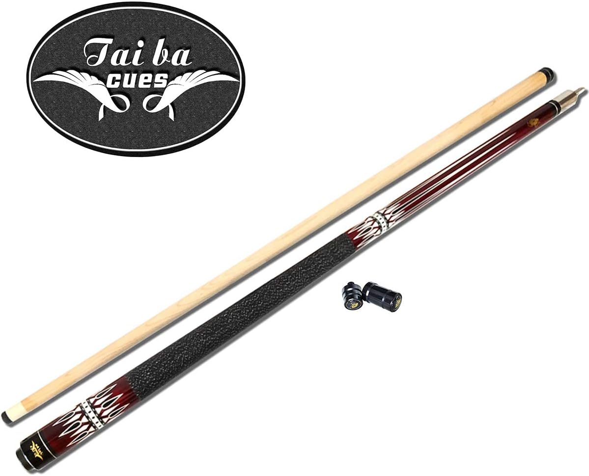 Tai ba cues Pool cue Stick, 13mm Multilayer Leather Tip, 58", Linen Wrap, Hardwood Canadian Maple Professional Billiard Pool Cue Stick 19-21 Oz (Selectable)