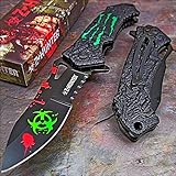 Zombie Hunter Green Monster Claws Biohazard Pocket Knife