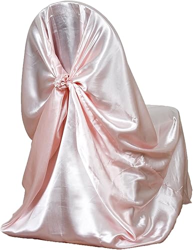 Miniatura 6 de Efavormart - Fundas para sillas de fiesta, 1 unidad, de satén, con lazo, universal, para banquete, boda, plegable, para sillas de comedor, fundas
