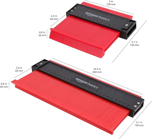 Miniatura 5 de Tienda Basics Juego de medidores de contorno, perfil de 5 pulgadas y 10 pulgadas, 11.1 x 4 x 1.5 pulgadas