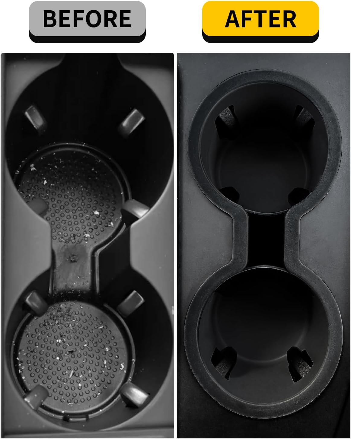 Cup Holder Compatible with 2023-2026 Honda Pilot Car Center Console Cup Holder Silicone Insert Storage Box Interior Armrest Organizer for 2024-2026 Honda Ridgeline&Passport Accessories (Black)